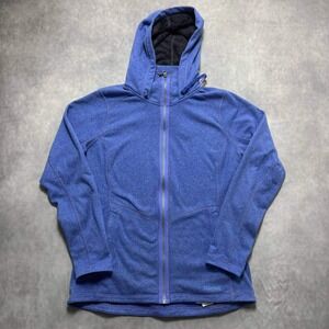 Marmot Fleece Hoodie Women XL Blue Good Sherpa Lined Full Zip Outdoor Layer